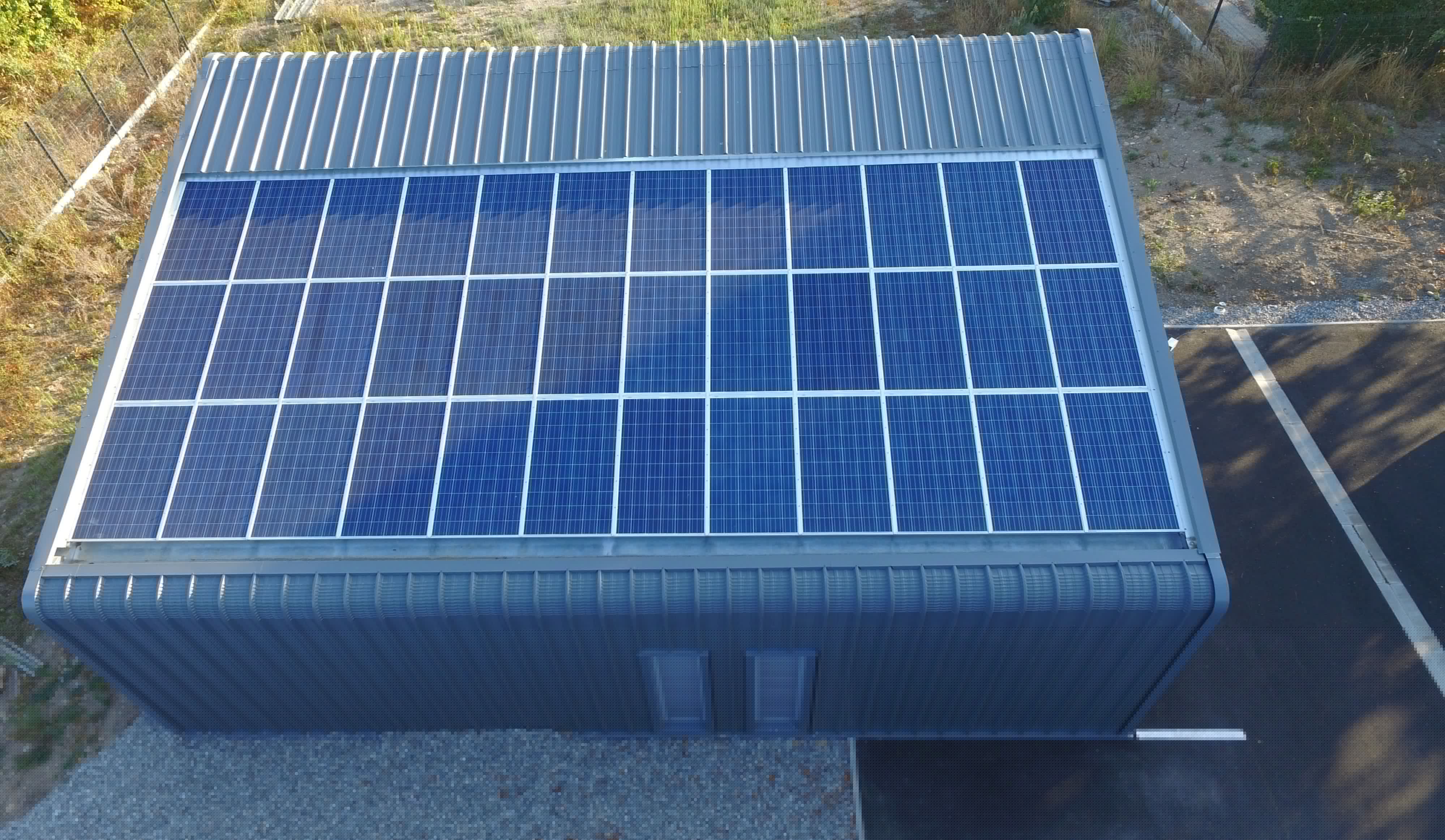 Solar panels on company roof